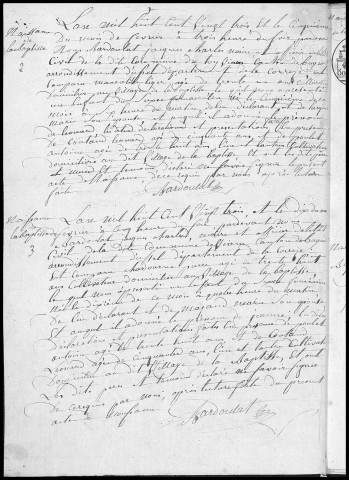 Naissances, mariages, décès (1823-1832)