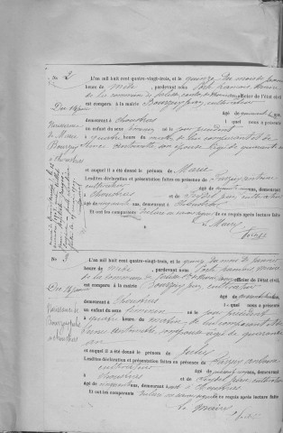 Naissances, mariages, décès (1883-1892)