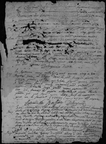 Baptêmes, mariages, sépultures (1735-1752)