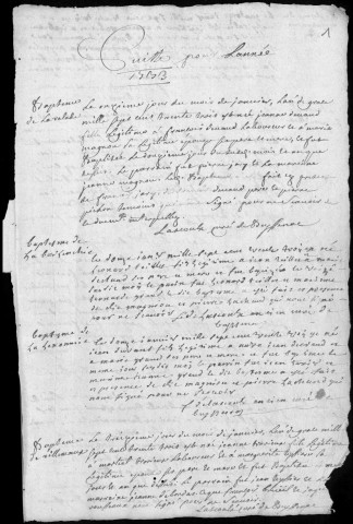 Baptêmes, mariages, sépultures (1733-1742)