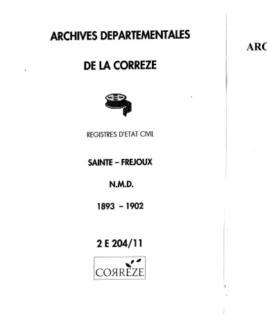 Naissances, mariages, décès (1893-1902)