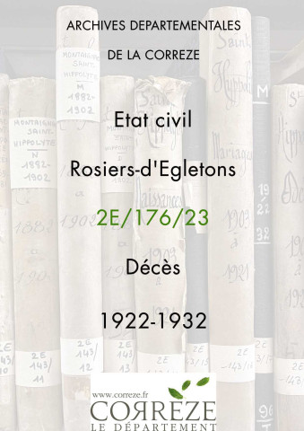 Décès (1922-1932).