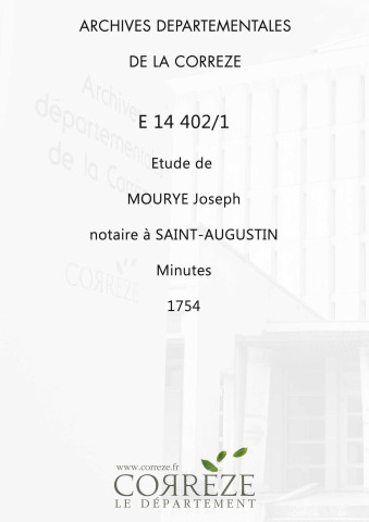 Minutes et répertoire chronologique : janvier 1751-décembre 1763
