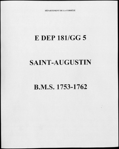 Baptêmes, mariages, sépultures (1753-1762)