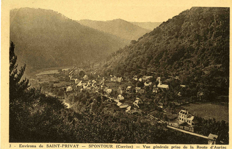 "3 - Environs de Saint-Privat - Spontour (Corrèze) - Vue générale prise de la route d'Auriac".