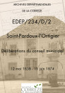 Délibérations du conseil municipal. 12 mai 1858-15 juin 1874