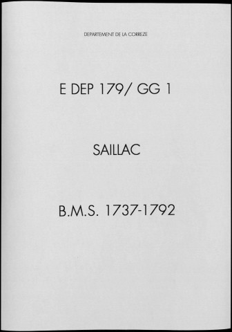 Baptêmes, mariages, sépultures (1737-1792)