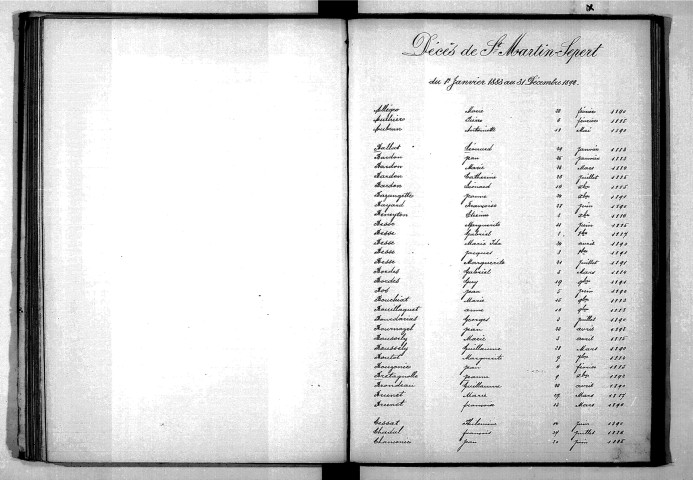 Tables décennales des décès (1883-1892)