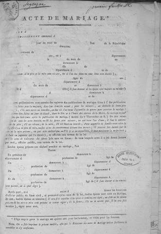 Mariages (1801-1842)
