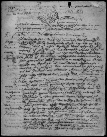 Baptêmes, mariages, sépultures (1747-1762)
