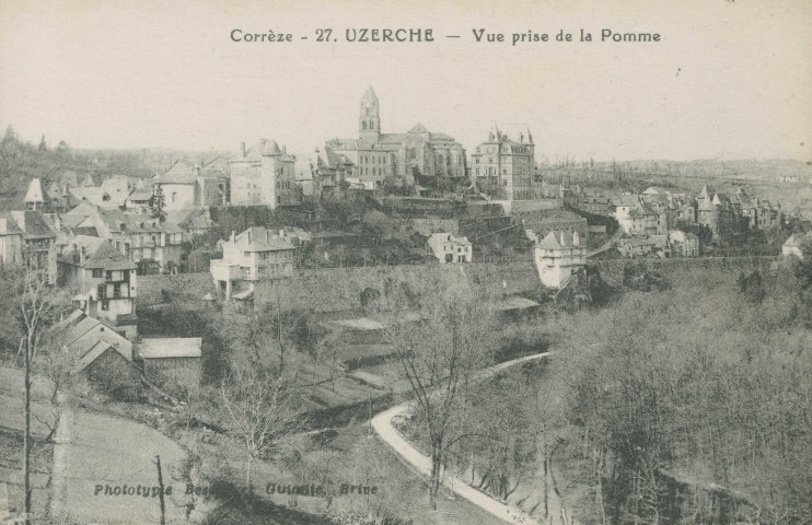 Uzerche : "Corrèze - 27. Uzerche - Vue prise de la Pomme".