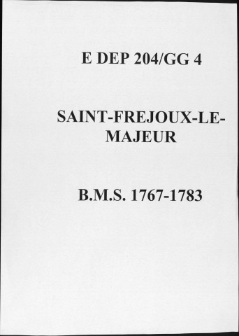 Baptêmes, mariages, sépultures (1767-1783)