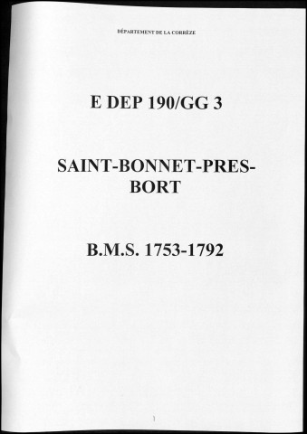 Baptêmes, mariages, sépultures (1753-1792)