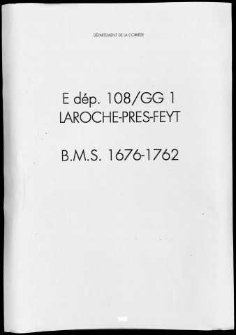 Baptêmes, mariages, sépultures (1676-1762)