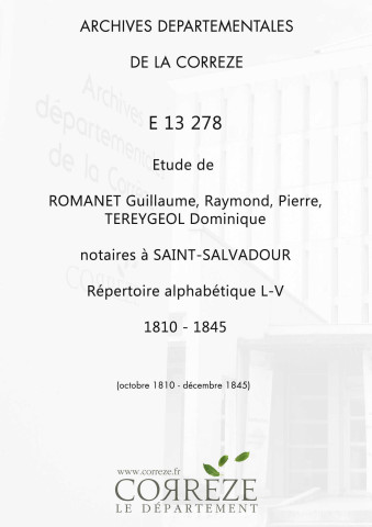 Répertoire alphabétique : L-V