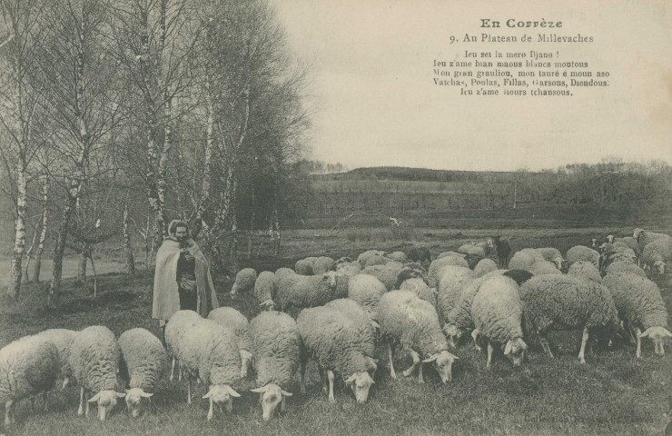 Folklore : "En Corrèze - 9. au plateau de Millevaches". Texte en langue limousine.