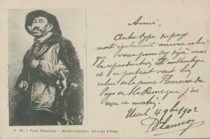 Ussel : "N. 16. - Types ussellois. - Michel Clidière, dit Labi d'Ussé".
