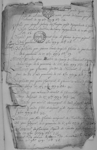 Répertoire chronologique : 19 octobre 1779-10 février 1792