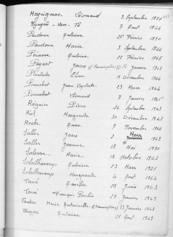 Tables décennales des décès (1943-1952)
