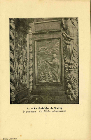 "4. - Le retable de Naves. 3e panneau : La pêche miraculeuse".