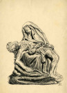 Vierge de pitié, statue en pierre.