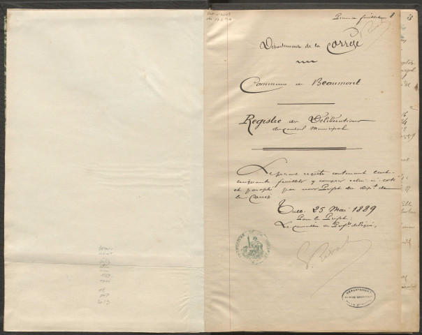Délibérations du conseil municipal. 16 juin 1889-27 août 1911