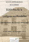Délibérations du conseil municipal. 6 juin 1894-24 novembre 1915