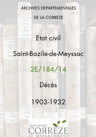 Décès (1903-1932).