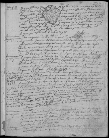 Baptêmes, mariages, sépultures (1773-1782)