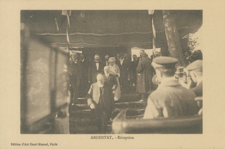 Argentat : "Argentat - Réception". Visite du président Poincaré.