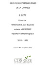 Répertoire chronologique : 1 janvier 1833-1 septembre 1841
