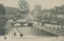 Tulle : "77 - Tulle - Le pont de la mairie et les quais".