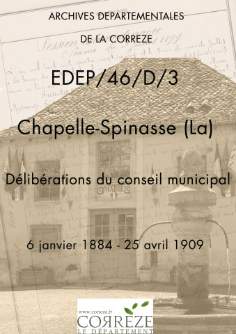 Délibérations du conseil municipal. 06 janvier 1884-25 avril 1909