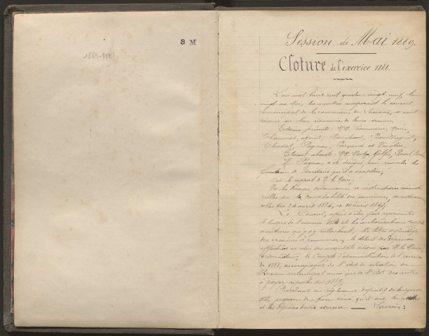 Délibérations du conseil municipal. 26 mai 1889-17 janvier 1907