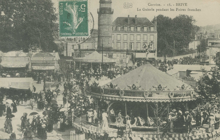 Brive-la-Gaillarde : "Corrèze - 18 - Brive - La Guierle pendant les foires franches".