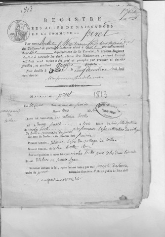Naissances, mariages, décès (1813-1822)