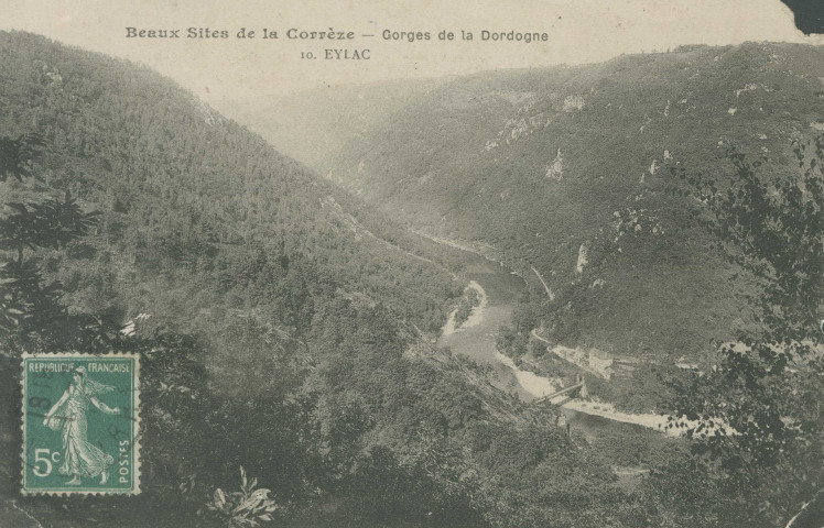 Saint-Martin-la-Méanne : "Beaux sites de la Corrèze - Gorges de la Dordogne - 10. Eylac".