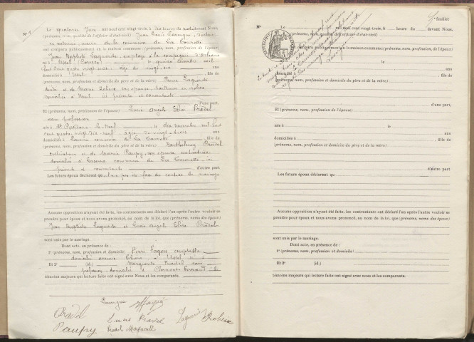 Naissances, mariages, décès (1923-1932).