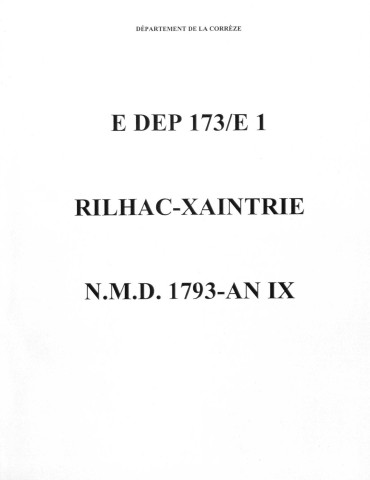 Naissances, mariages, décès (1793-1801)