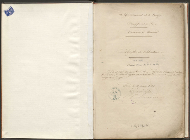 Délibérations du conseil municipal. 15 mai 1864-17 février 1884
