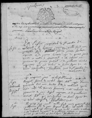 Sépultures (1747-1776)