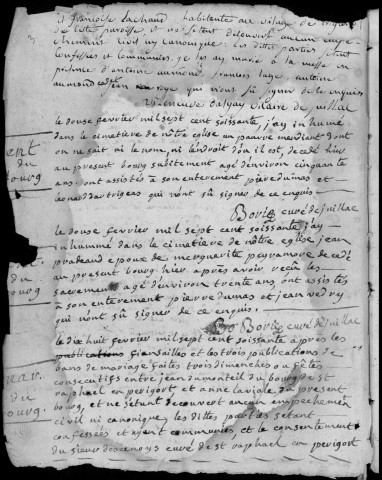 Baptêmes, mariages, sépultures (1760-1768)