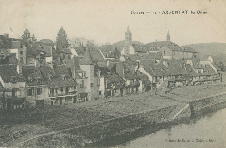 Argentat : "Corrèze - 12 - Argentat - les Quais".