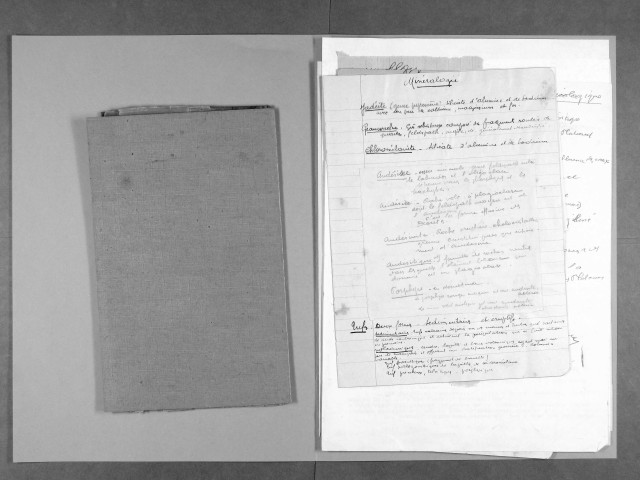 Géologie : notes, carte géologique du plateau de Millevaches, Le plateau de Millevaches : ses cycles d'érosion, ses anciens glaciers et ses tourbières, Ph. Glangeaud, 1919, correspondance avec le Docteur Bordas (1952-1953).