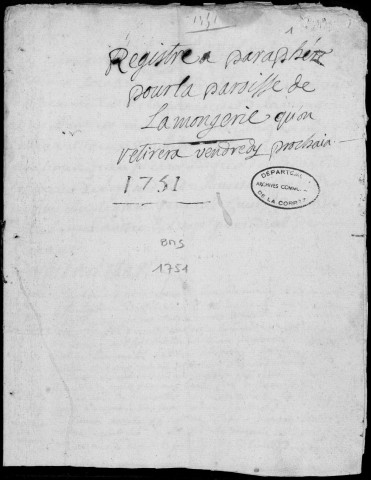 Baptêmes, mariages, sépultures (1751-1792)