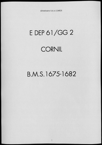 Baptêmes, mariages, sépultures (1675-1682)