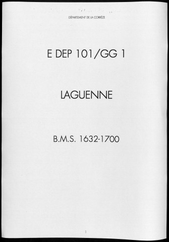 Baptêmes, mariages, sépultures (1632-1700)