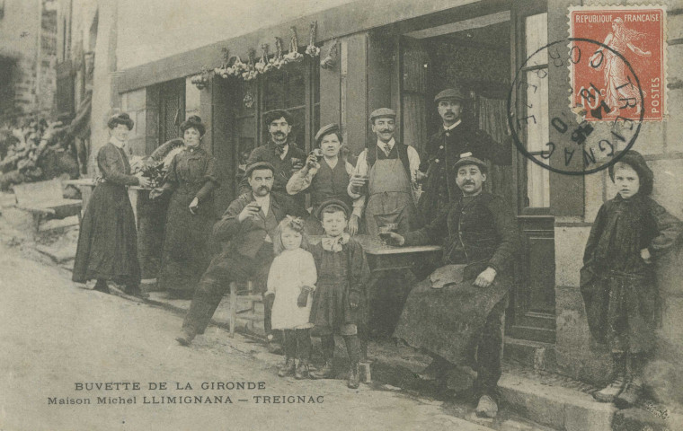 Treignac : "Buvette de la Gironde - Maisoon Michel LLimignana - Treignac".