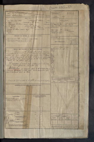 Classe 1915 : matricules 1001 à 1521; 1769 à 1787.