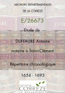 Répertoire chronologique : 1654-1693